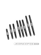 JConcepts RC10 Worlds Fin titanium turnbuckle set, black - 8pc. (Fits – RC10 Championship Edition, Team Car, and Worlds Car)