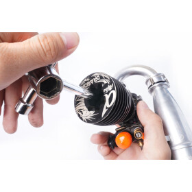 Koswork Glow Plug/Clutch Nut/Wheel Nut Cross Wrench (7, 8, 10, 12 & 17mm) (w/glow plug clip)