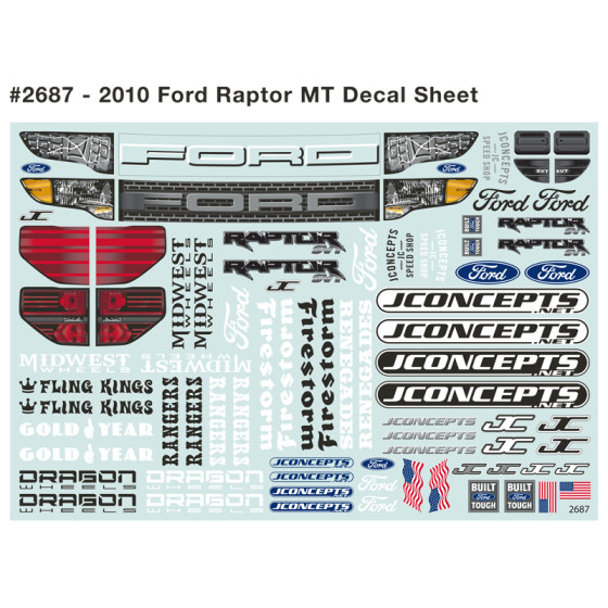 JConcepts 2010 Ford Raptor, Summit Racing BIGFOOT Scallop body (Fits ? Losi LMT, Axial SMT10)