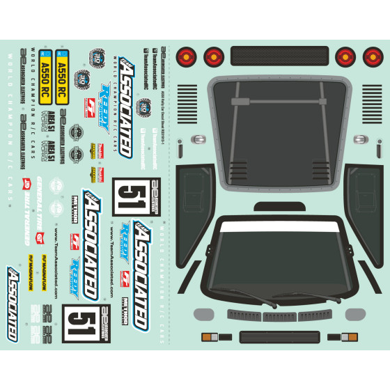 Team Associated Apex2 Sport, A550 Decal Sheet