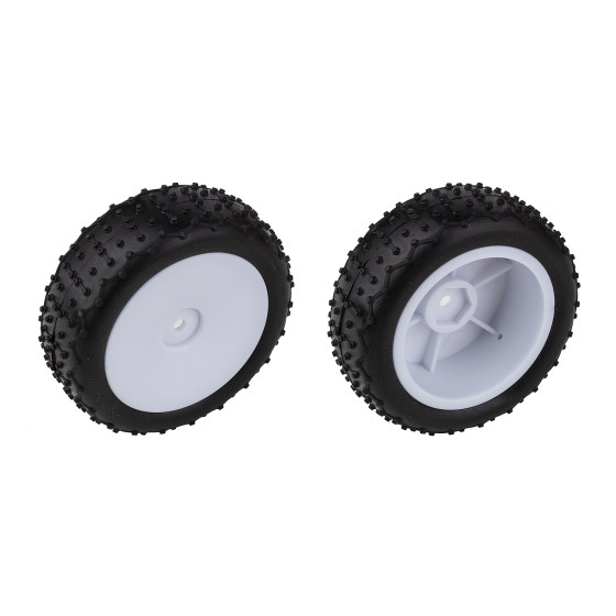 Team Associated Reflex 14 Mini Pin Tires, Narrow Wheels, mounted, white