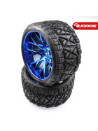 Sweep Land Crusher all terrain Belted tire Blue wheels 1/2 offset (146mm Diameter) 2pcs