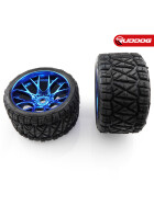Sweep Land Crusher all terrain Belted tire Blue wheels 1/2 offset (146mm Diameter) 2pcs