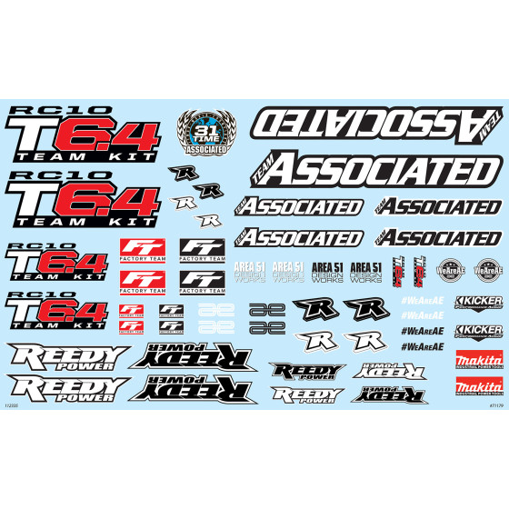 Team Associated RC10T6.4 Decal Sheet