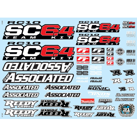 Team Associated RC10SC6.4 Decal Sheet