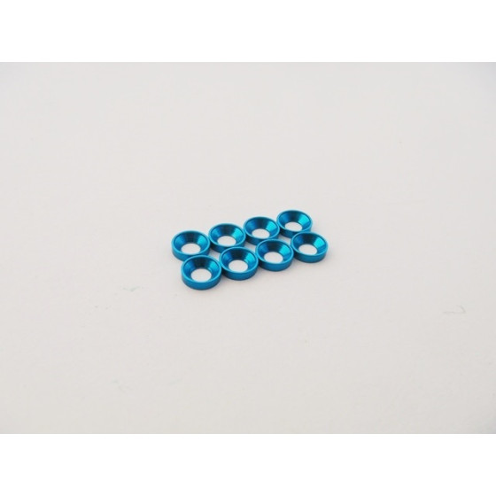 Hiro Seiko M2.5 Aluminum Countersunk Washer (S-Size) [T-Blue] (8pcs)