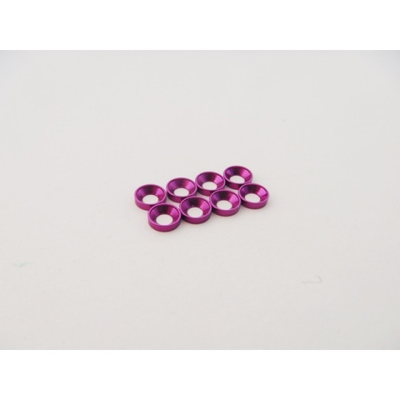 Hiro Seiko M2.5 Aluminum Countersunk Washer (S-Size) [Purple] (8pcs)