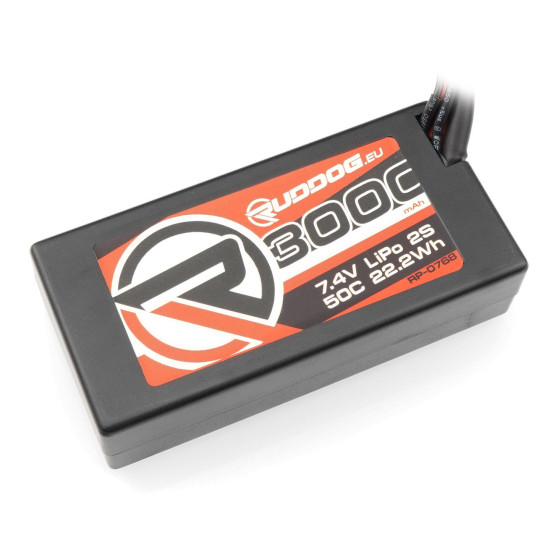 RUDDOG 3000mAh 50C 7.4V LiPo Short Stick Pack Battery with T-Plug