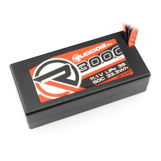 RUDDOG 3000mAh 50C 11.1V LiPo Short Stick Pack Battery with T-Plug