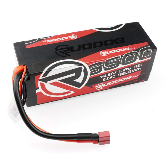 RUDDOG 6500mAh 50C 14.8V LiPo Stick Pack Battery with T-Plug