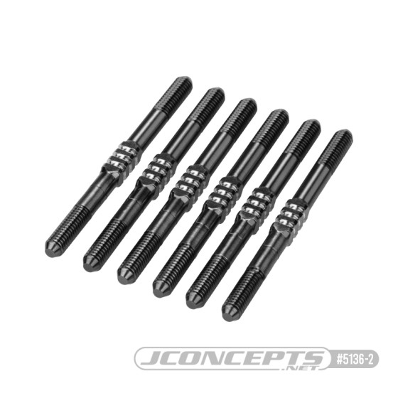 JConcepts RC10B7 3.5 x 48mm Fin Titanium turnbuckle, 6pc. - Stealth Black