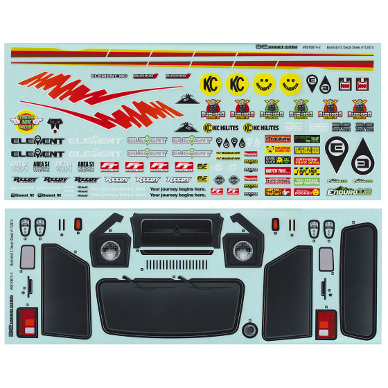 Element RC Enduro12, Bushido Decal Sheet