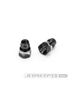 JConcepts RC10B7 Fin titanium front stand-off, (stealth black) - 8mm