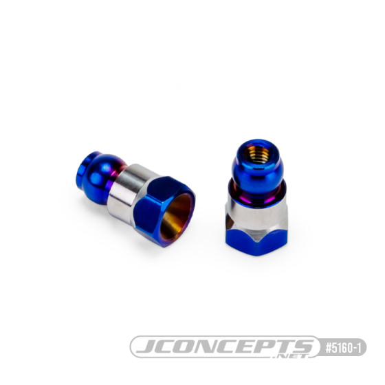 JConcepts RC10B7 Fin titanium rear stand-off, (burnt blue) - 10mm