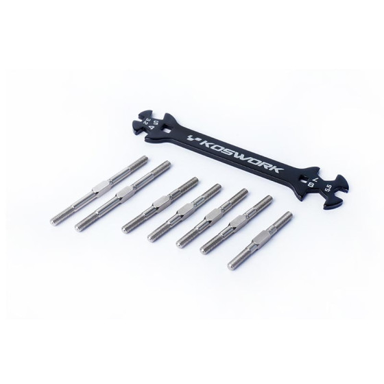 Koswork Steel Heavy Duty Turnbuckle Set (7pcs, w/wrench) Kyosho Mid/Turbo/Optima/Javelin/Ultima