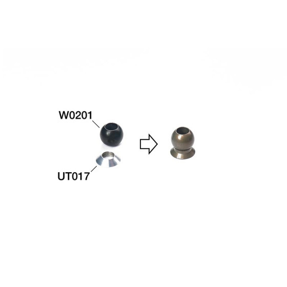 Koswork Kyosho 5.8mm Hard Anodized 7075 Flanged Pivot Ball (4)