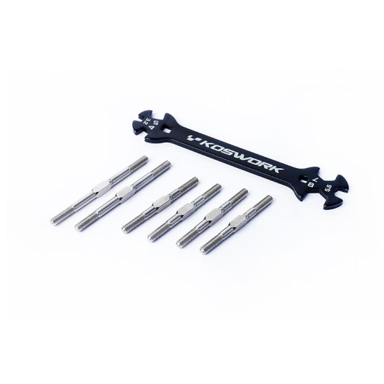 Koswork Kyosho Ultima Steel Heavy Duty Turnbuckle Set (6pcs, w/wrench) Ultima Series