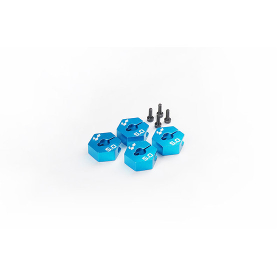 Koswork Tamiya 5mm Aluminum Clamping Wheel Hex (4) Blue