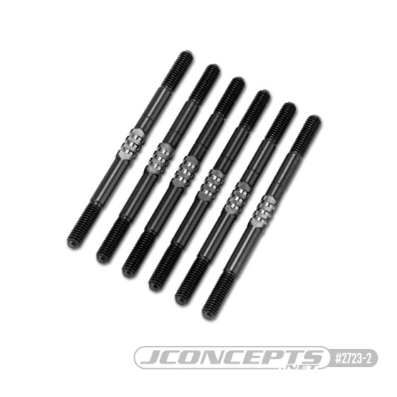 JConcepts XRAY XB2 2024 3.5 x 55mm Fin Titanium turnbuckle set, 6pc. ? stealth black