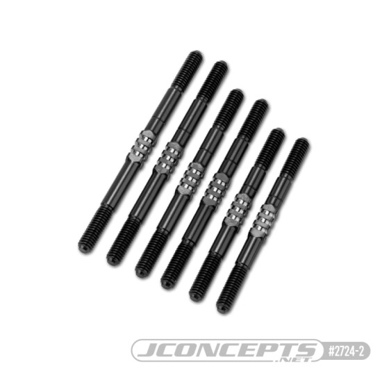 JConcepts XRAY XB4 2024 Fin Titanium turnbuckle set, 6pc. ? stealth black