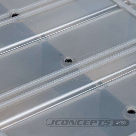 JConcepts tool box w/upper storage, black / smoke gray (~14.5 x 11 x 2.375 x upper storage)