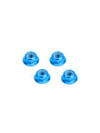 Hiro Seiko  4mm Alloy Flange Nylon Nut (Thin Type)  [T-Blue]