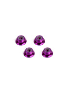 Hiro Seiko  4mm Alloy Flange Nylon Nut (Thin Type)  [Purple]