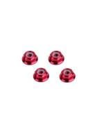 Hiro Seiko  4mm Alloy Flange Nylon Nut (Thin Type)  [Red]