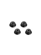 Hiro Seiko  4mm Alloy Flange Nylon Nut (Thin Type)  [Black]