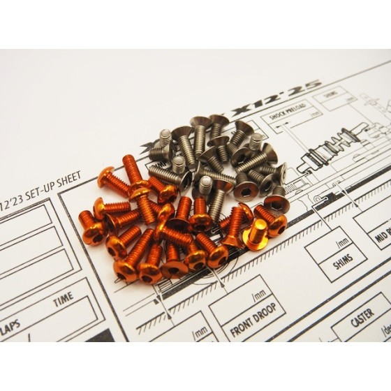 Hiro Seiko X1225 Titan/Alloy Hex Socket Screw Set [Orange]