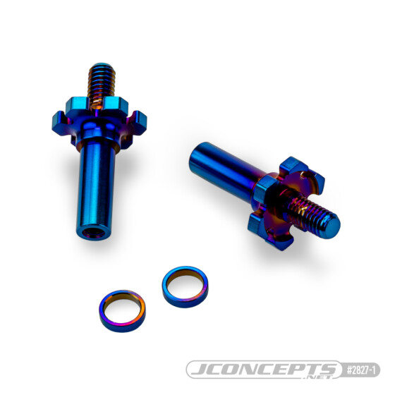 JConcepts RC10B7 | RC10B7D adjustable titanium front axle, 2pc - burnt blue