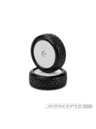 JConcepts Dirt Trac Mini - green compound, pre-mounted, white wheels (Fits - Mini-B front)
