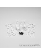 JConcepts Mini Tribute wheel w/hex adaptor, covers, mock bead lock, 4pc, - white