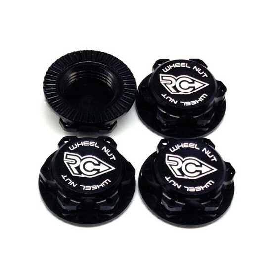 RC-Project 17mm Serrated Wheel Nut (Black | 4pcs)