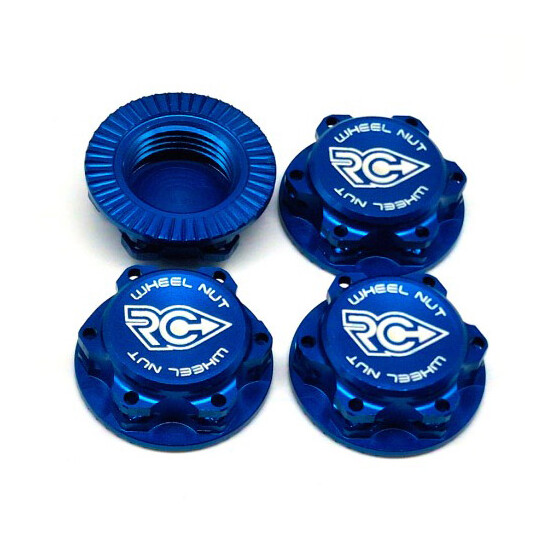 RC-Project 17mm Serrated Wheel Nut (Blue | 4pcs)