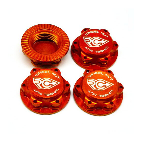 RC-Project 17mm Serrated Wheel Nut (Orange | 4pcs)