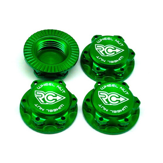 RC-Project 17mm Serrated Wheel Nut (Green | 4pcs)