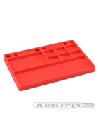 Jconcepts parts tray, rubber material - red