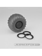 Jconcepts Tribute wheel beadlocks - black - glue-on set, 4pc. (Fits - #3377 Tribute wheels)