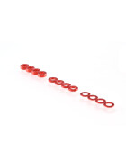 RUDDOG 3mm Washer Set Red (0.5mm/1.0mm/2.0mm)