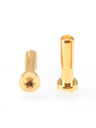 RUDDOG 4mm Gold Plug Male 18mm (2pcs)