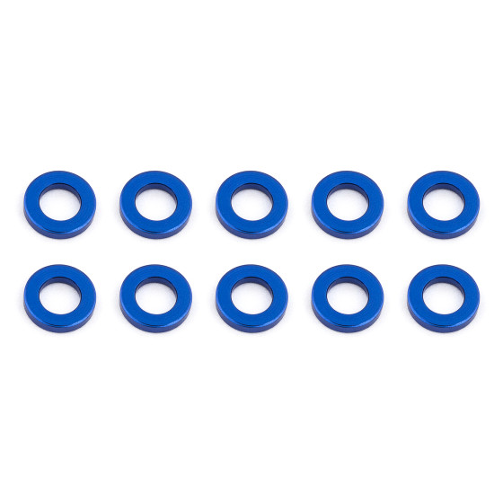 Team Associated Ballstud Washers, 5.5x1.0 mm, blue aluminum