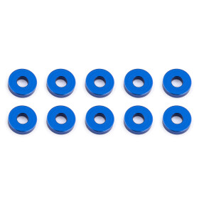 Team Associated Bulkhead Washers, 7.8x2.0 mm, blue aluminum