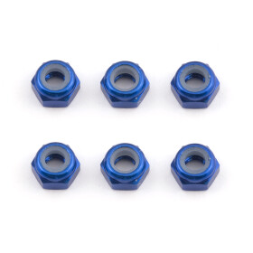 Team Associated FT M3 Locknut, blue aluminum