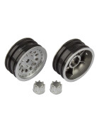 Team Associated CR12 Wheel Set, satin silver