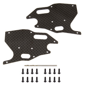 Team Associated RC8B3.1 FT Graphite Arm Stiffeners, front