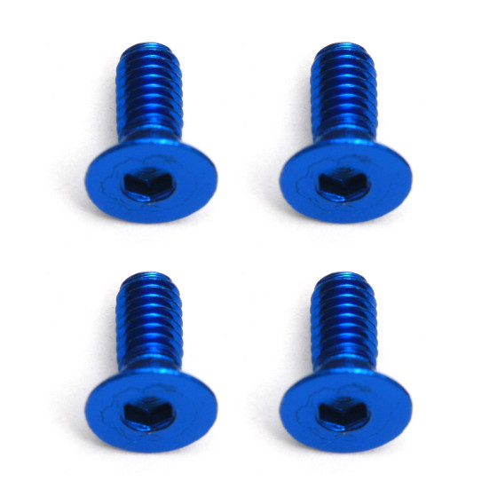 Team Associated FT Screws, Blue Aluminum 2.5x6 mm FHCS