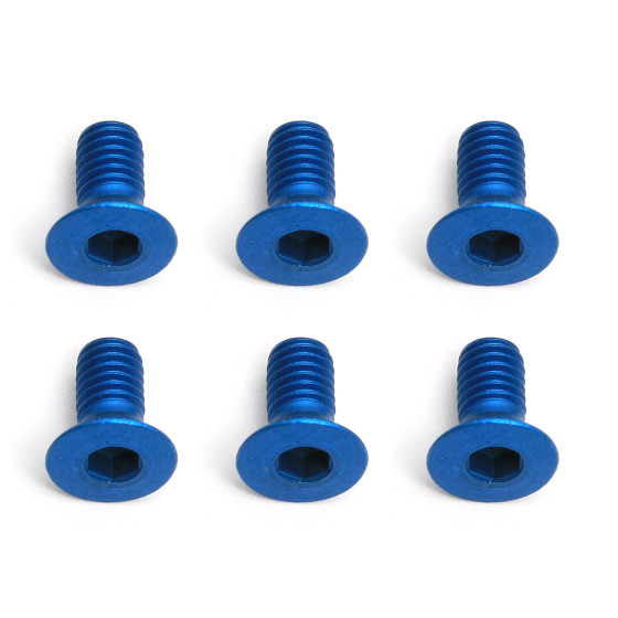 Team Associated FT Screws, Blue Aluminum 3x6 mm FHCS