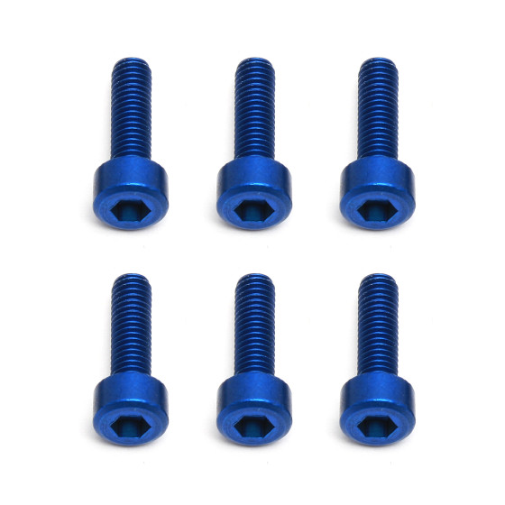 Team Associated FT Screws, Blue Aluminum 3x10 mm SHCS