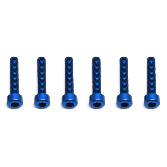 Team Associated FT Screws, Blue Aluminum 3x16 mm SHCS